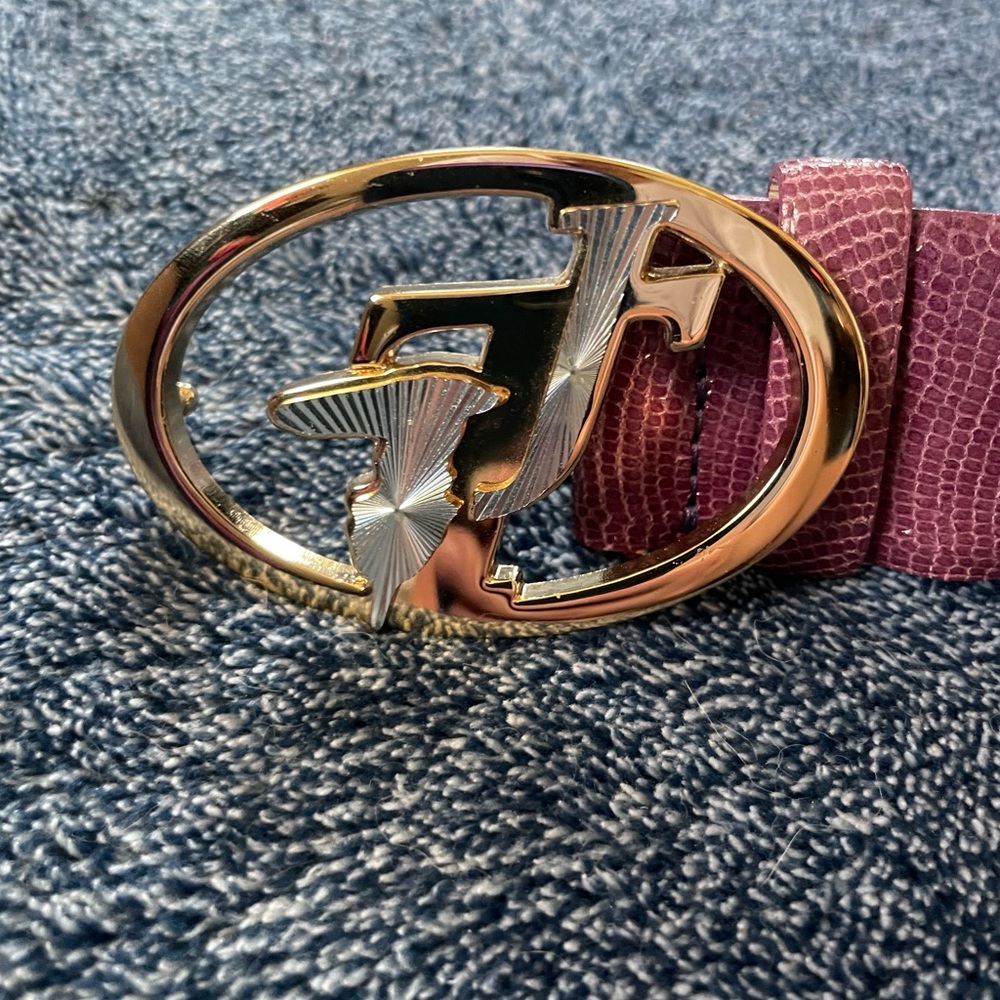 Trussardi Gold and Purple Belt